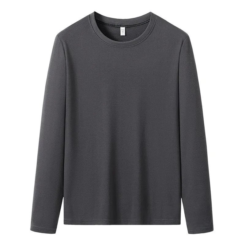 Herren Langärmeliges Rundhals-Basicsweatshirt aus weichem Baumwollmix Drune