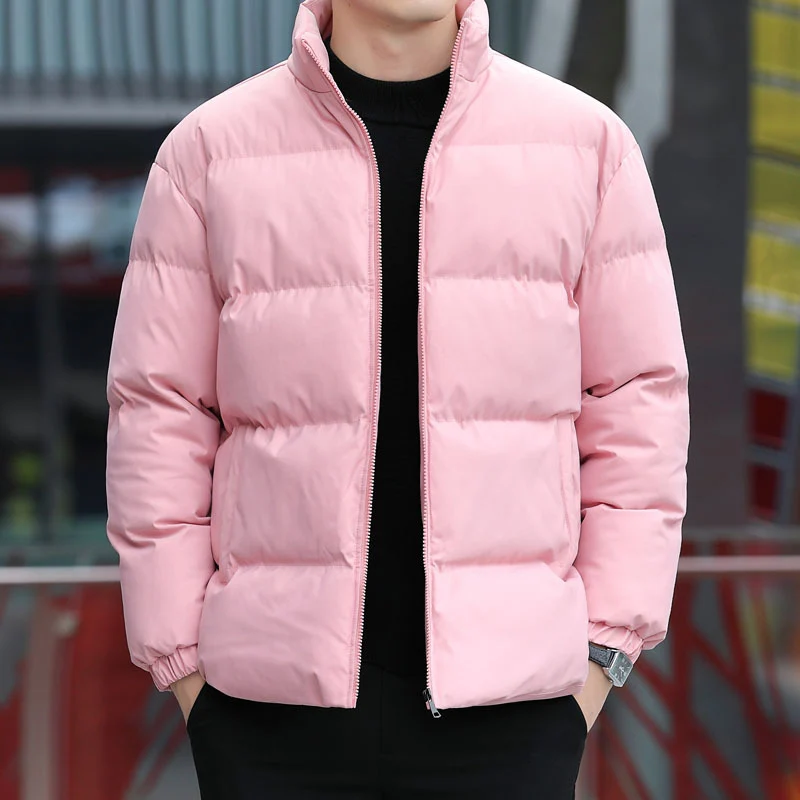 Herren Kurz geschnittene gesteppte Thermojacke mit Stehkragen, Zwei‑Wege Reißverschluss und elastischen Bündchen Drune
