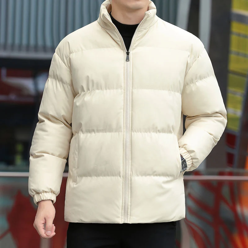 Herren Kurz geschnittene gesteppte Thermojacke mit Stehkragen, Zwei‑Wege Reißverschluss und elastischen Bündchen Drune
