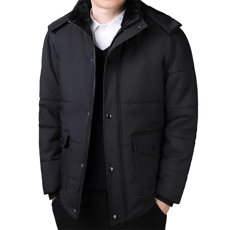 Herren Kurz geschnittene gesteppte Thermo-Steppjacke mit gesteppter Innenfütterung und Kunstfellkragen Drune