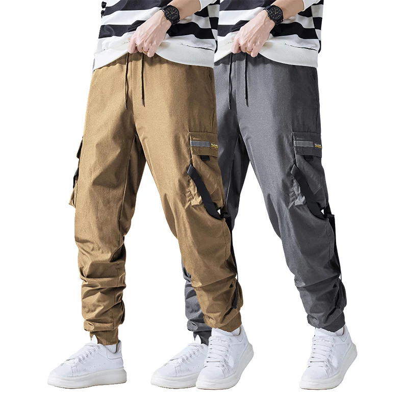 Herren Konisch geschnittene Utility‑Cargohose im Joggerstil mit Multifachtaschen, Kordelzug & elastischem Knöchelabschluss Drune