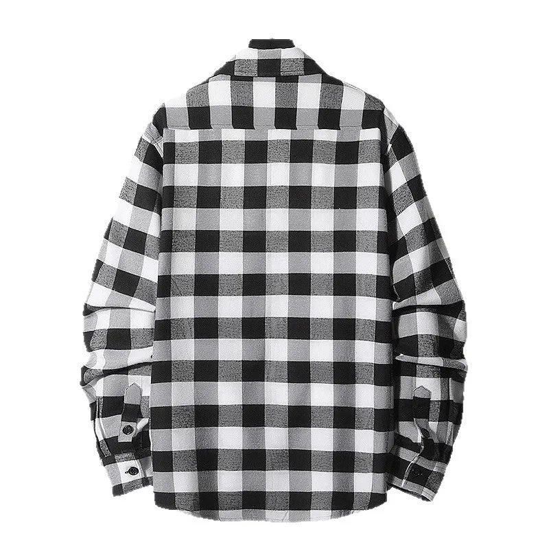 Herren Karo-Flanell-Hemdjacke mit Brusttaschen und relaxed Fit Drune