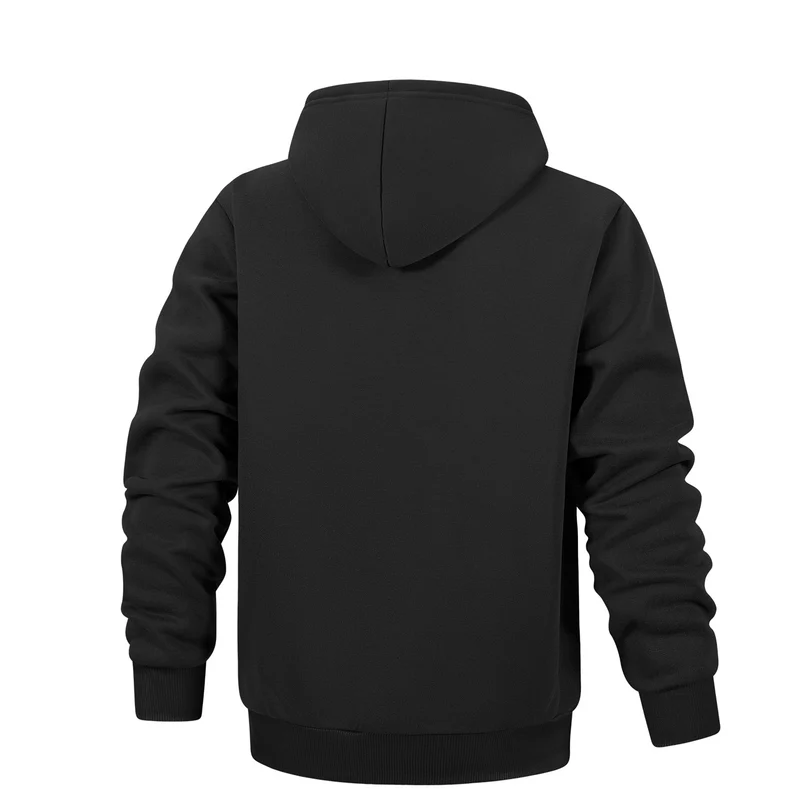 Herren Kapuzenpullover aus French‑Terry mit Kängurutasche & geripptem Saum Drune