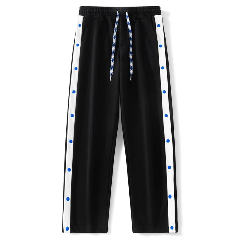 Herren Jogginghose mit Druckknopf-Seitenstreifen, elastischem Bund & Kordelzug Drune
