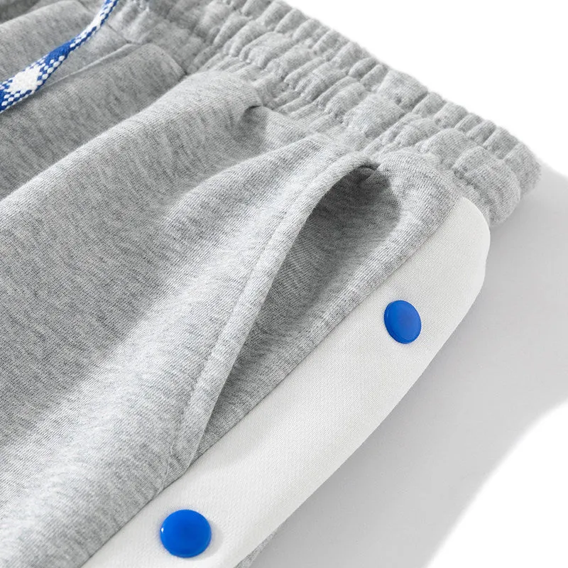 Herren Jogginghose mit Druckknopf-Seitenstreifen, elastischem Bund & Kordelzug Drune