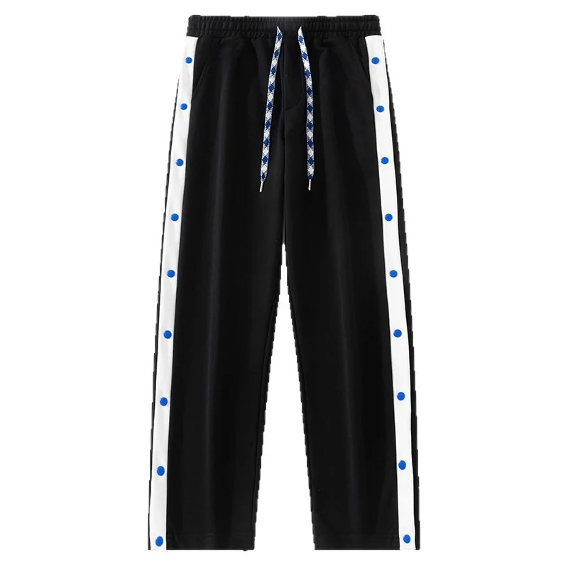 Herren Jogginghose mit Druckknopf-Seitenstreifen, elastischem Bund & Kordelzug Drune