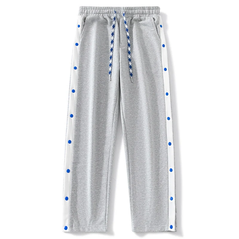 Herren Jogginghose mit Druckknopf-Seitenstreifen, elastischem Bund & Kordelzug Drune
