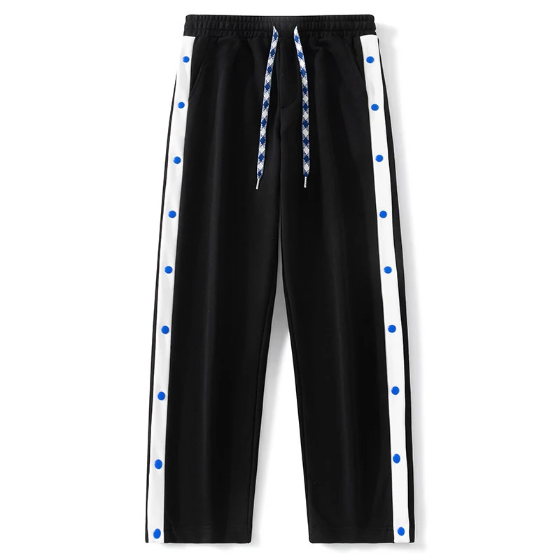 Herren Jogginghose mit Druckknopf-Seitenstreifen, elastischem Bund & Kordelzug Drune