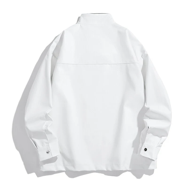 Herren gestickte Utility-Trainingsjacke im Racing‑Look mit Stehkragen Drune