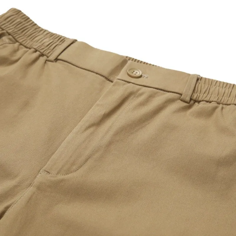 Herren Gerade geschnittene Cargo-Hose mit elastischem Bund und aufgesetzten Klappentaschen Drune