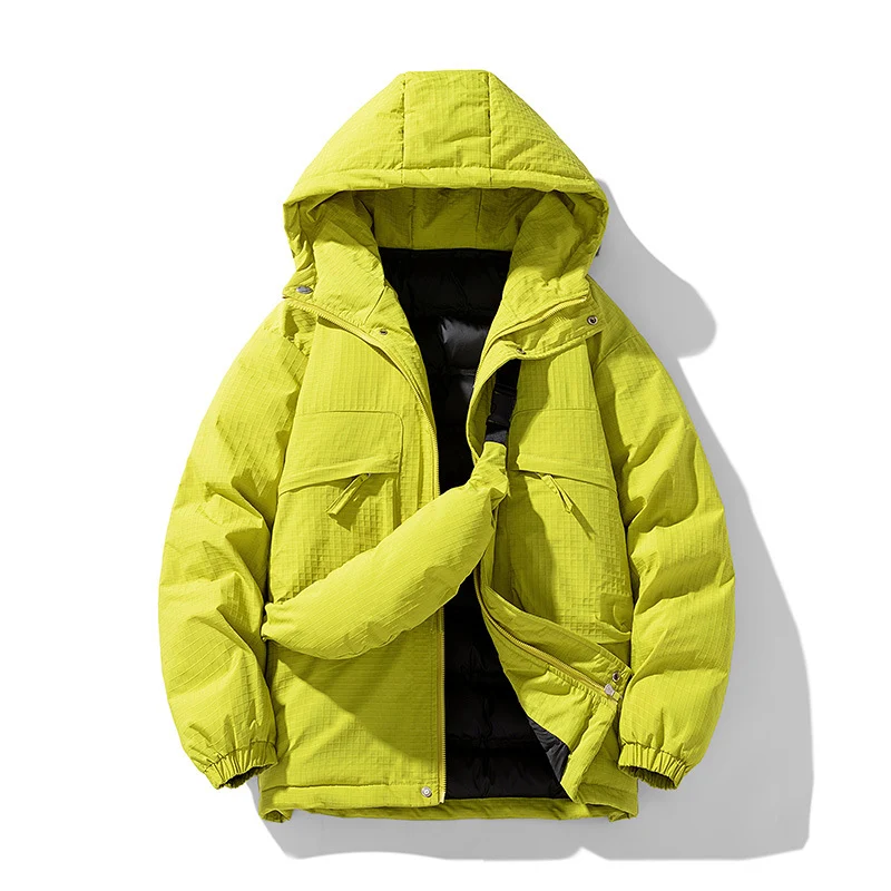 Herren Gepolsterter Ripstop-Parka mit Kapuze Oversize-Schnitt und integrierter Umhängetasche Drune