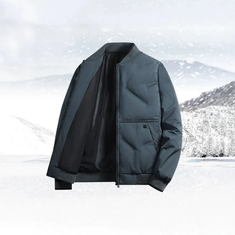 Herren Gepolsterte Thermo-Bomberjacke mit Stehkragen, Reißverschluss & isolierender Wattierung Drune