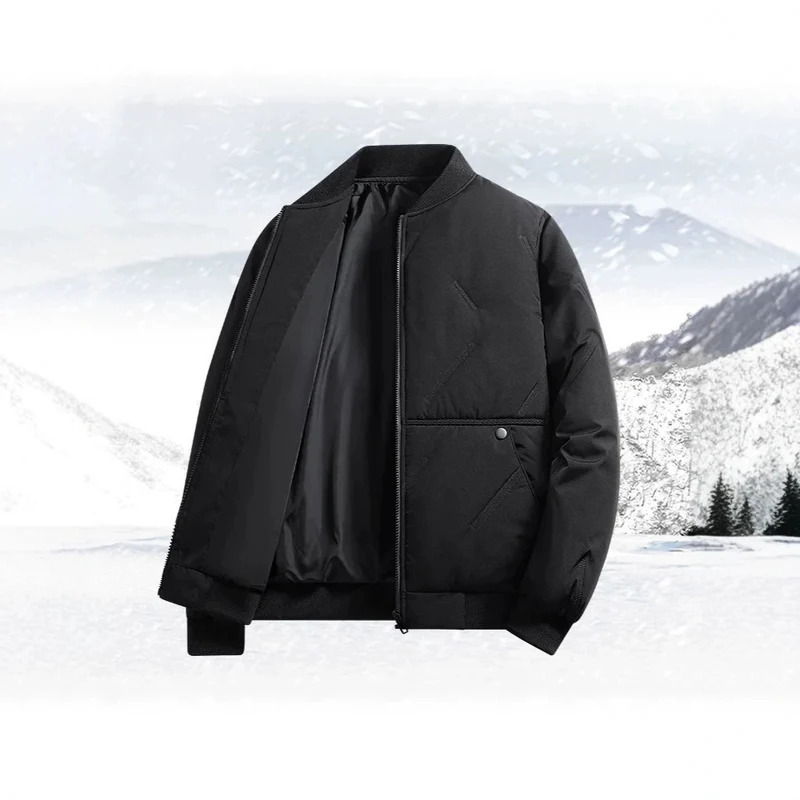 Herren Gepolsterte Thermo-Bomberjacke mit Stehkragen, Reißverschluss & isolierender Wattierung Drune