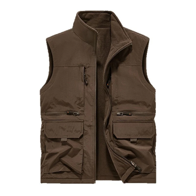 Herren Gefütterte Utility‑Weste mit wärmendem Fleece‑Innenfutter, winddicht & Multifach‑Taschen Drune