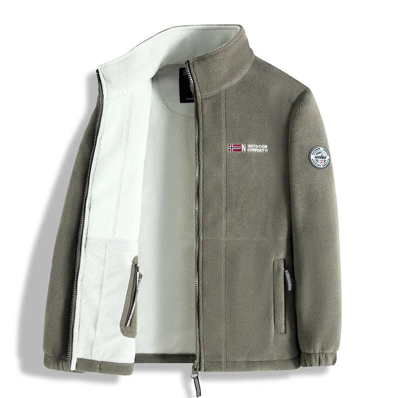 Herren Fleecejacke mit Microfleece-Innenfutter, Stehkragen und Zwei-Wege-Reißverschluss Drune