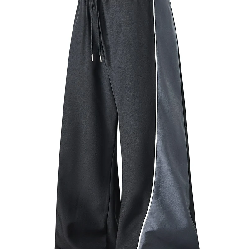 Herren Extrabreite Trackpants mit glänzenden Seiteneinsätzen & Kontrastpaspel Drune