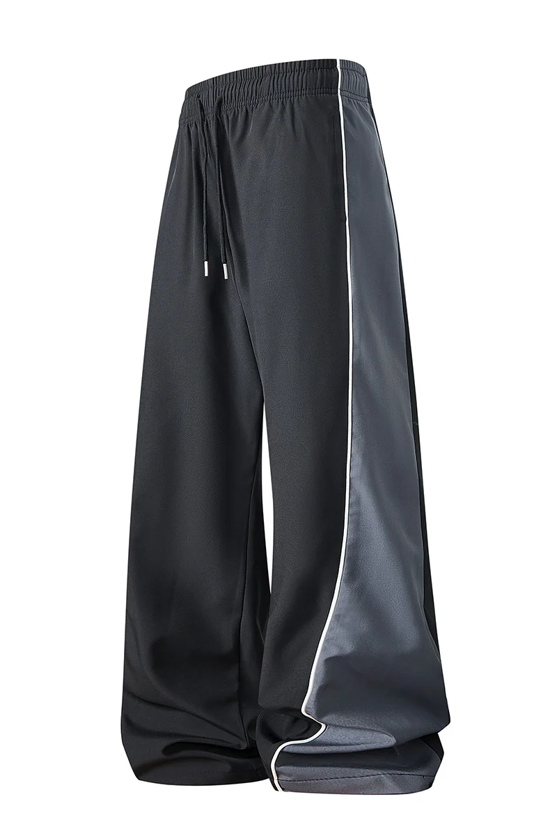 Herren Extrabreite Trackpants mit glänzenden Seiteneinsätzen & Kontrastpaspel Drune