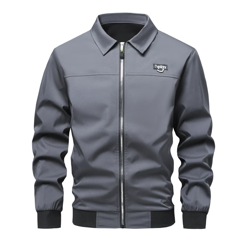 Herren Collar-Zip-Blouson aus Softshell mit gerippten Bündchen & Smiley-Patch Drune