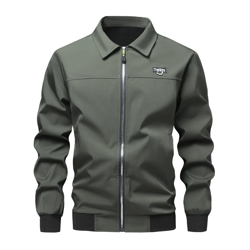 Herren Collar-Zip-Blouson aus Softshell mit gerippten Bündchen & Smiley-Patch Drune