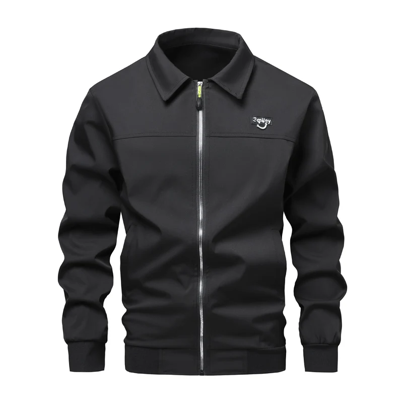Herren Collar-Zip-Blouson aus Softshell mit gerippten Bündchen & Smiley-Patch Drune