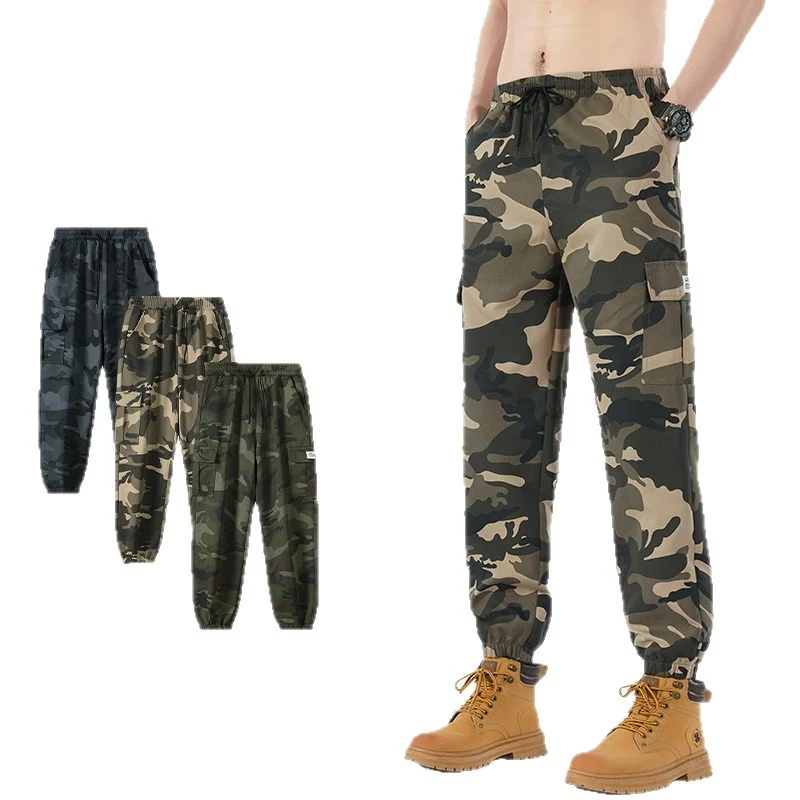Herren Cargojogginghose mit elastischem Bund, Multifachtaschen & Bündchen Drune