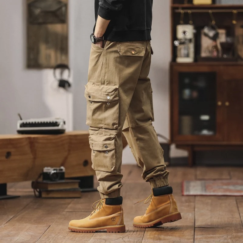 Herren Cargohose mit multifunktionalen Pattentaschen und elastischem Saum Drune