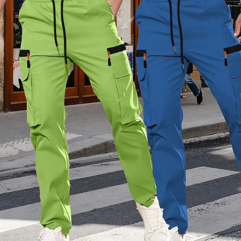 Herren Cargohose im Joggerstil mit elastischem Bund, Tunnelzug & Mehrfachtaschen Drune