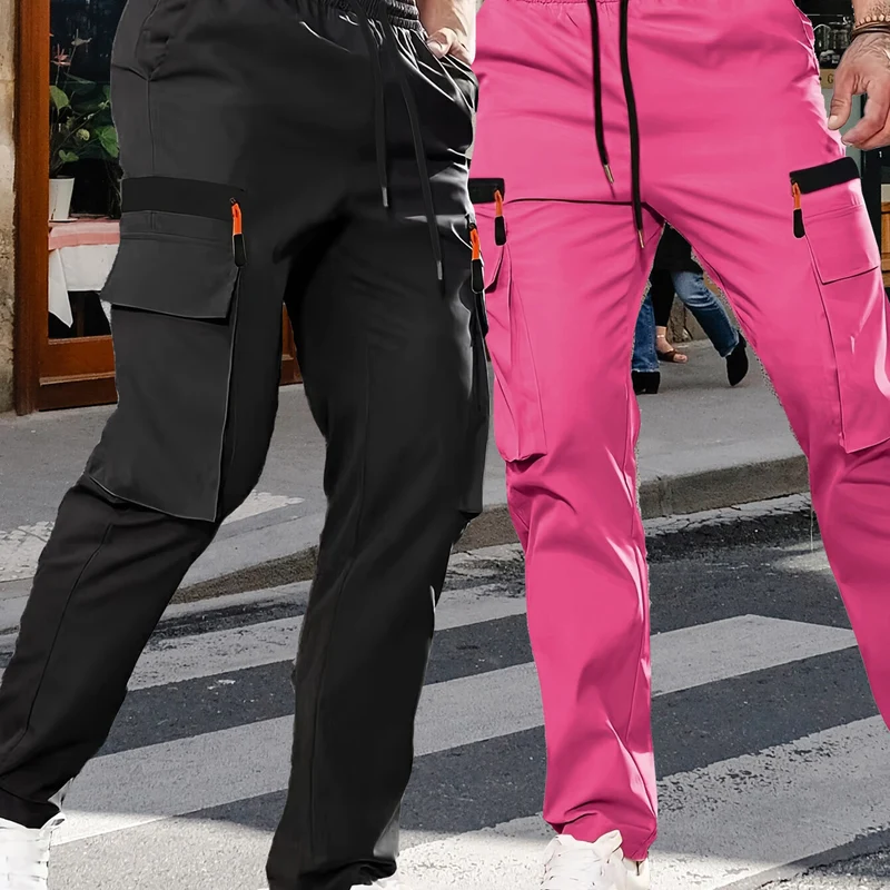 Herren Cargohose im Joggerstil mit elastischem Bund, Tunnelzug & Mehrfachtaschen Drune