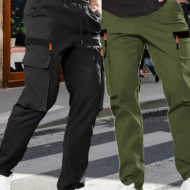 Herren Cargohose im Joggerstil mit elastischem Bund, Tunnelzug & Mehrfachtaschen Drune