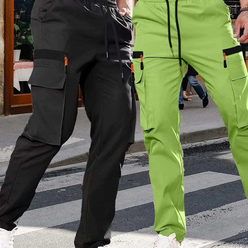 Herren Cargohose im Joggerstil mit elastischem Bund, Tunnelzug & Mehrfachtaschen Drune