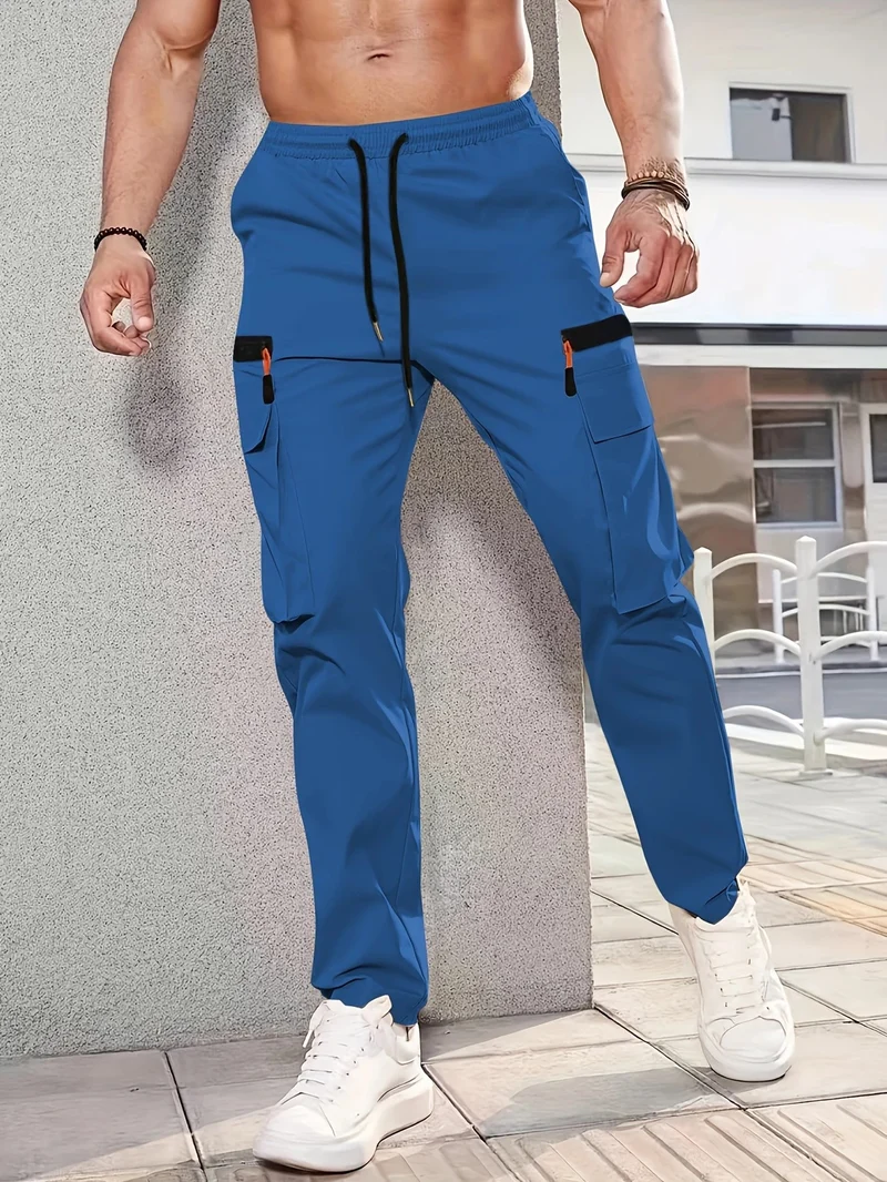 Herren Cargohose im Joggerstil mit elastischem Bund, Tunnelzug & Mehrfachtaschen Drune