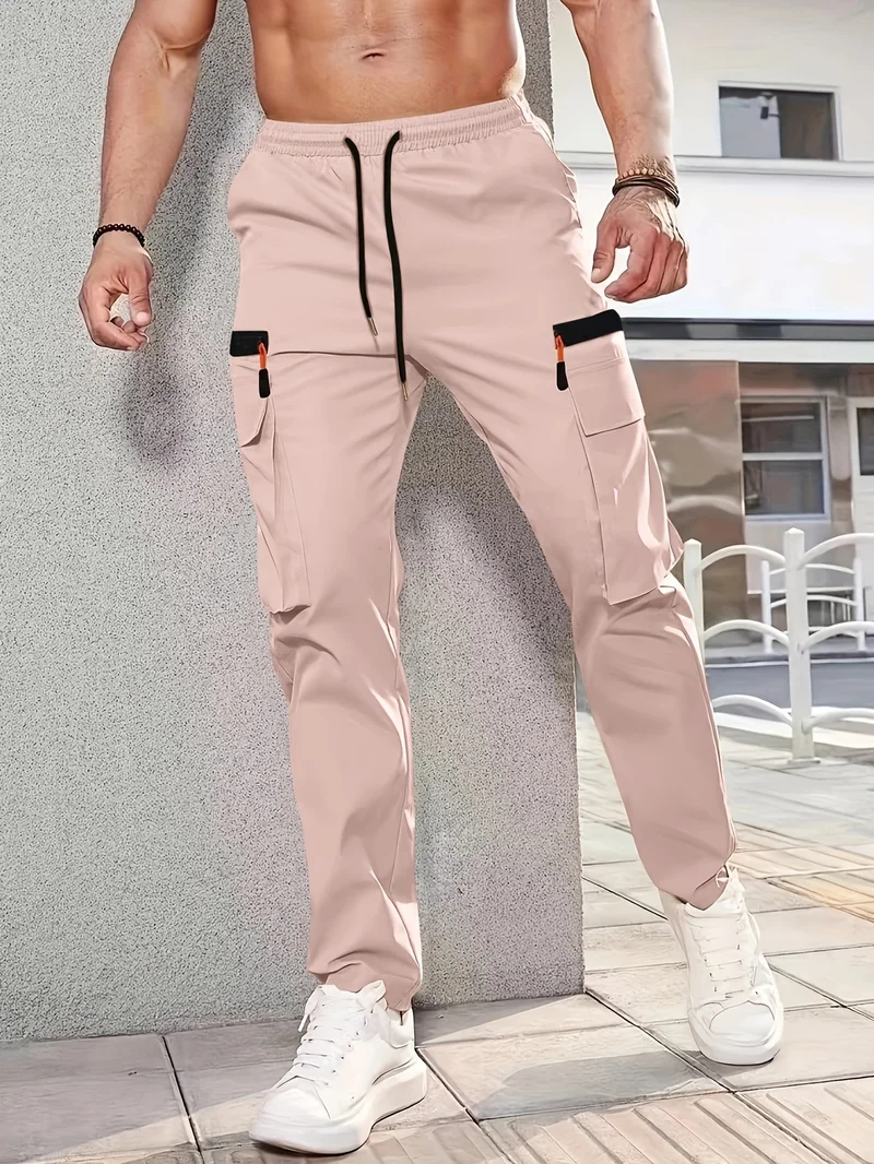 Herren Cargohose im Joggerstil mit elastischem Bund, Tunnelzug & Mehrfachtaschen Drune