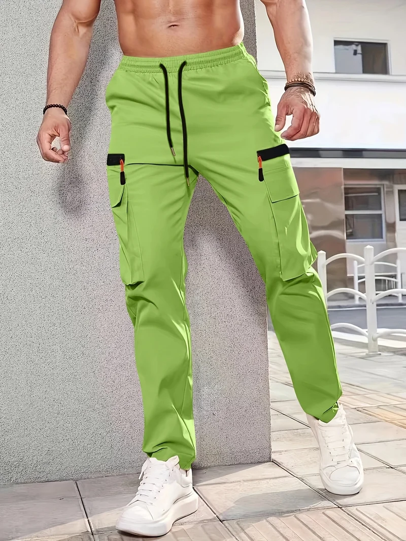 Herren Cargohose im Joggerstil mit elastischem Bund, Tunnelzug & Mehrfachtaschen Drune