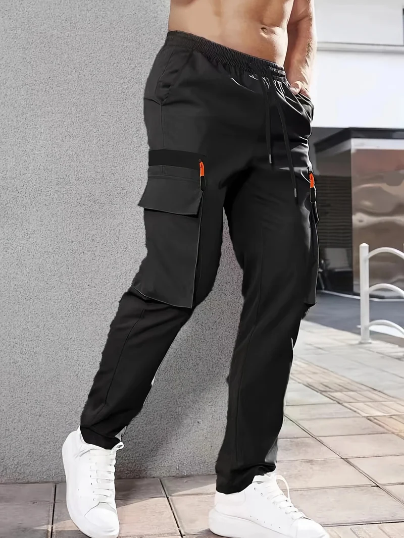 Herren Cargohose im Joggerstil mit elastischem Bund, Tunnelzug & Mehrfachtaschen Drune