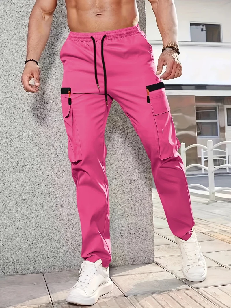 Herren Cargohose im Joggerstil mit elastischem Bund, Tunnelzug & Mehrfachtaschen Drune