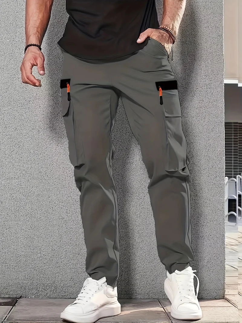 Herren Cargohose im Joggerstil mit elastischem Bund, Tunnelzug & Mehrfachtaschen Drune