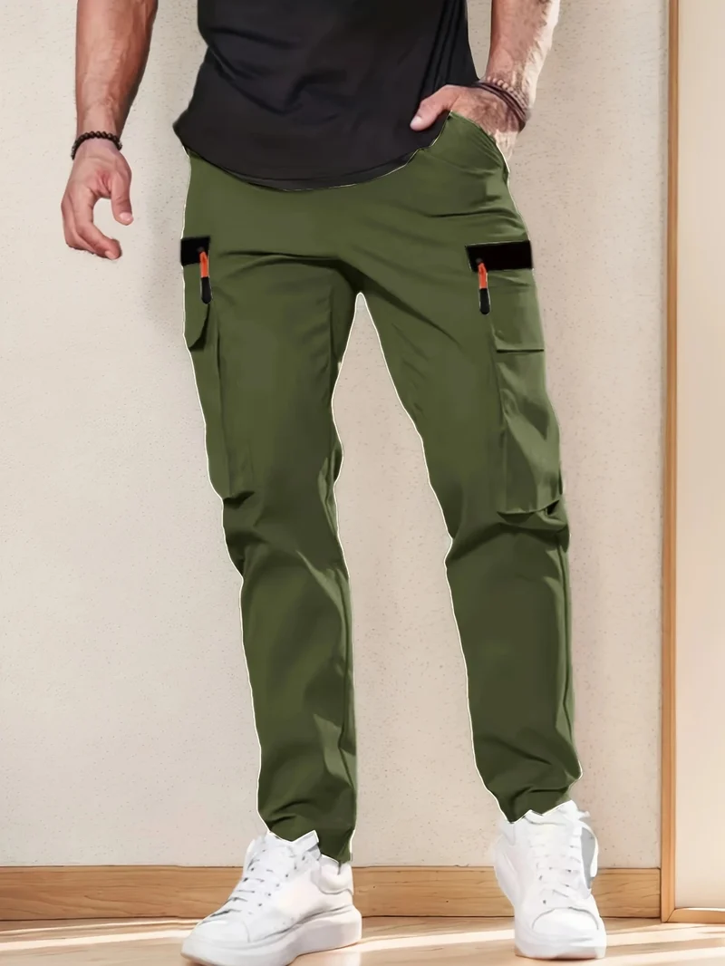 Herren Cargohose im Joggerstil mit elastischem Bund, Tunnelzug & Mehrfachtaschen Drune