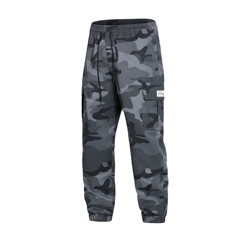 Herren Cargohose im Joggerstil mit Camouflage, Tunnelzugbund & elastischen Knöchelbündchen Drune