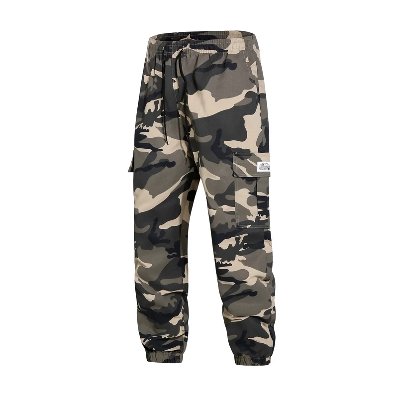 Herren Cargohose im Joggerstil mit Camouflage, Tunnelzugbund & elastischen Knöchelbündchen Drune