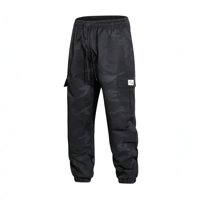 Herren Cargohose im Joggerstil mit Camouflage, Tunnelzugbund & elastischen Knöchelbündchen Drune