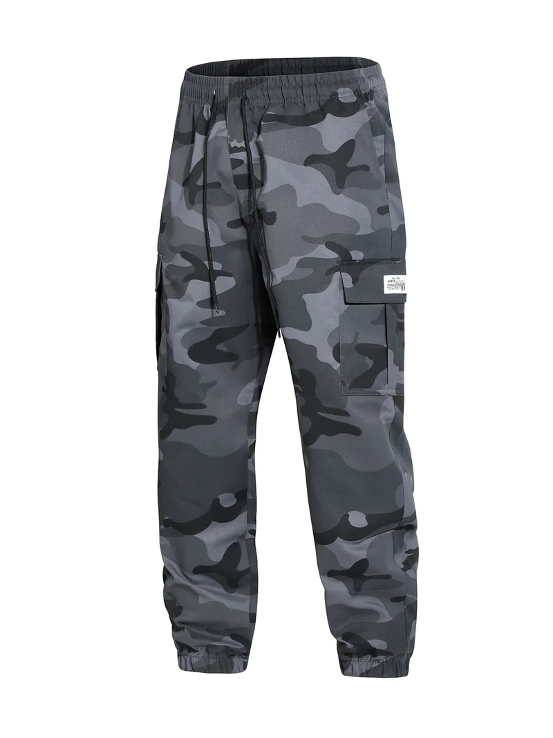 Herren Cargohose im Joggerstil mit Camouflage, Tunnelzugbund & elastischen Knöchelbündchen Drune