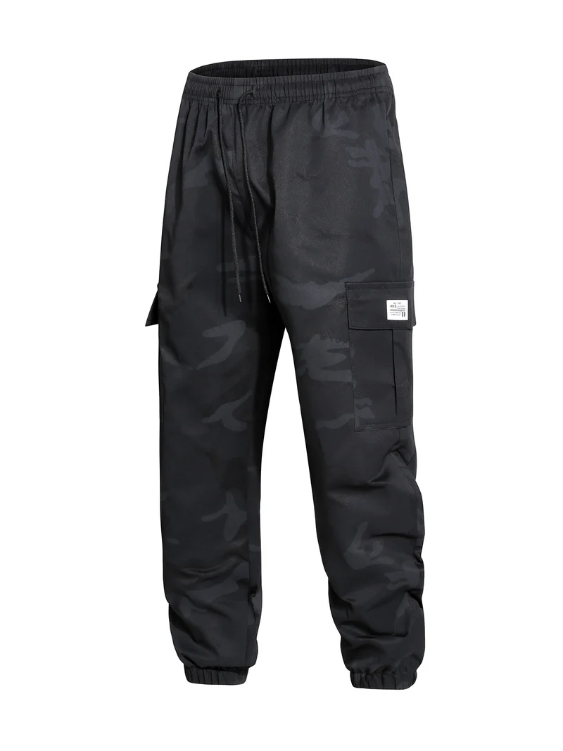 Herren Cargohose im Joggerstil mit Camouflage, Tunnelzugbund & elastischen Knöchelbündchen Drune