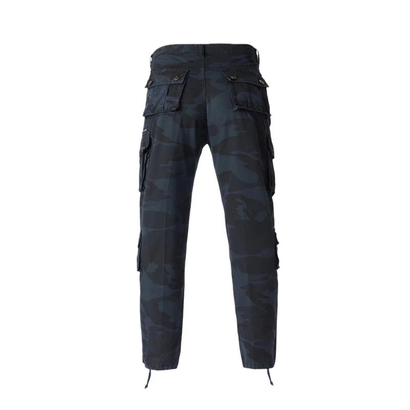 Herren Cargohose im Camouflage‑Militärstil mit Mehrfachtaschen und verstellbaren Knöchelbändern Drune