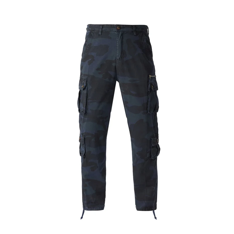Herren Cargohose im Camouflage‑Militärstil mit Mehrfachtaschen und verstellbaren Knöchelbändern Drune