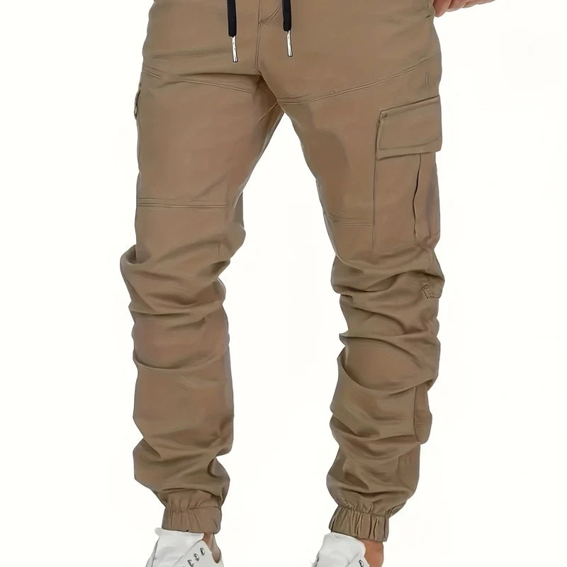 Herren Cargo-Jogginghose mit Tunnelzug, elastischen Bündchen und großen Klappentaschen Drune
