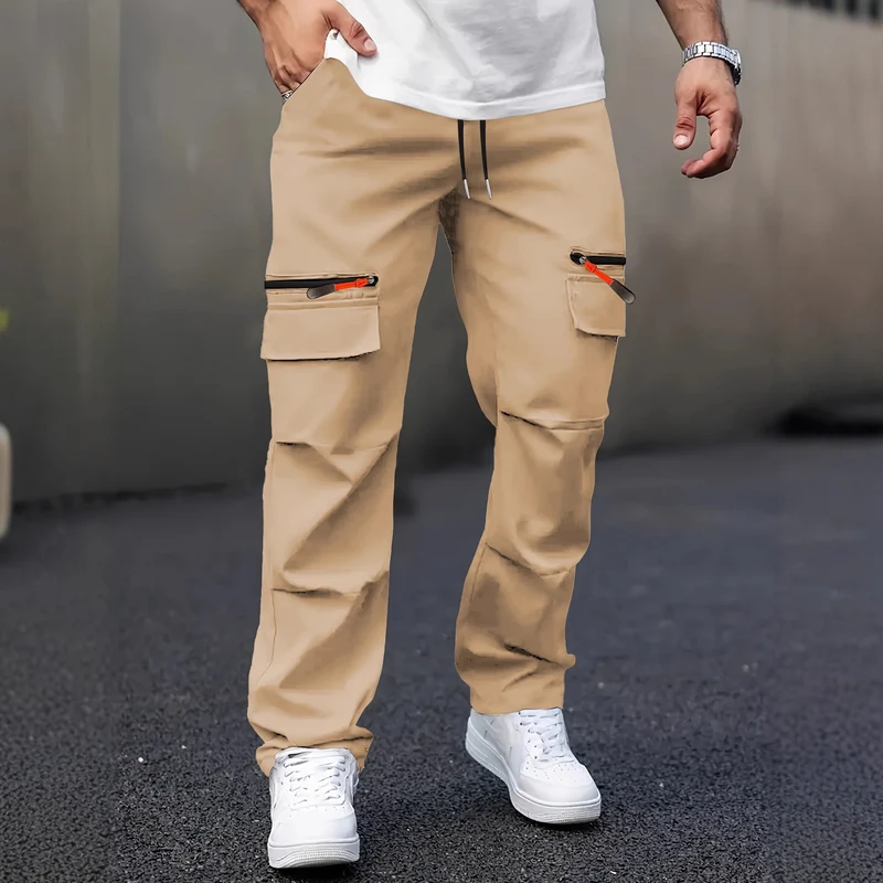 Herren Cargo-Jogginghose mit Multifunktionstaschen, Tunnelzug & Reißverschlüssen Drune