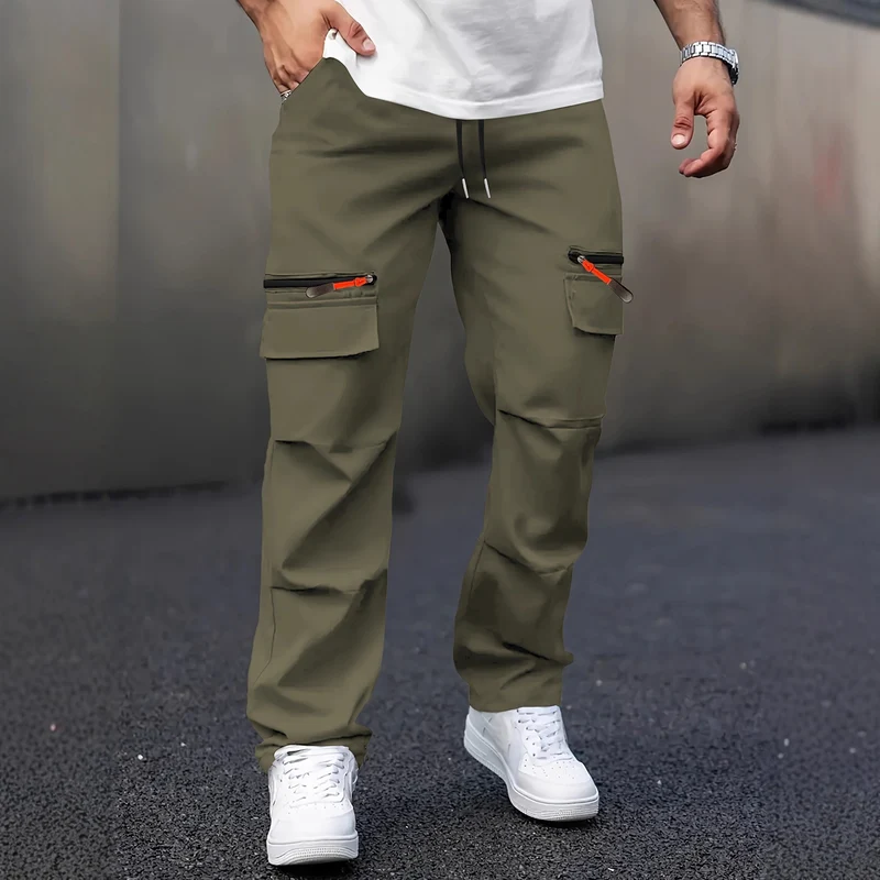 Herren Cargo-Jogginghose mit Multifunktionstaschen, Tunnelzug & Reißverschlüssen Drune