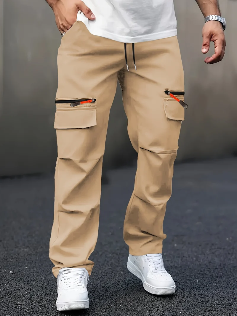 Herren Cargo-Jogginghose mit Multifunktionstaschen, Tunnelzug & Reißverschlüssen Drune