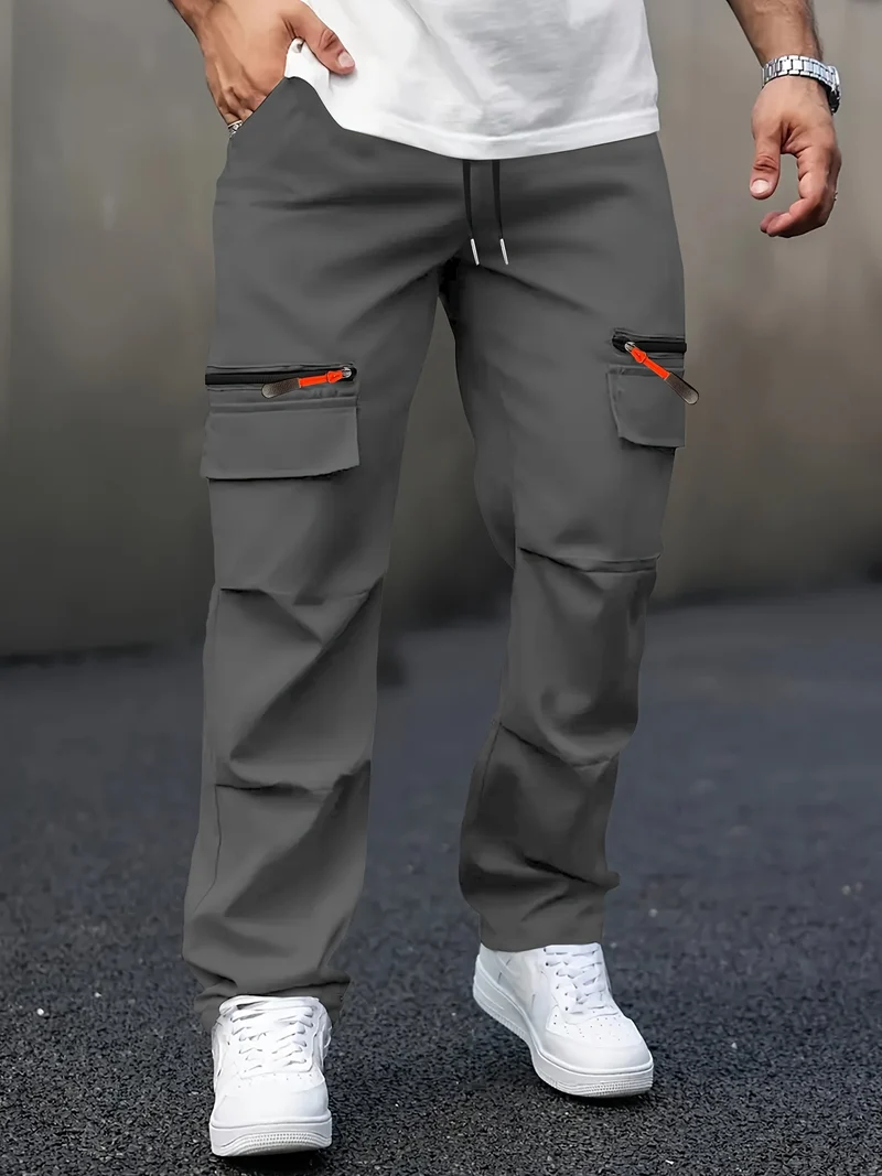Herren Cargo-Jogginghose mit Multifunktionstaschen, Tunnelzug & Reißverschlüssen Drune
