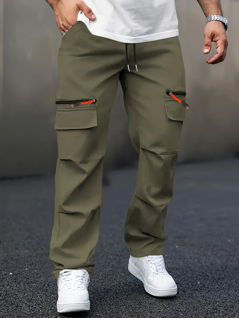 Herren Cargo-Jogginghose mit Multifunktionstaschen, Tunnelzug & Reißverschlüssen Drune